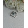 925 Sterling Silver Topaz & Beryl Heart Pendant Length 0.80 Inch