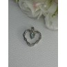 925 Sterling Silver Topaz & Beryl Heart Pendant Length 0.80 Inch