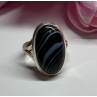 925 Sterling Silver Agate Ring Size 7