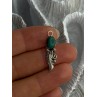 925 Sterling Silver Malachite Pendant Length 1.15 Inch