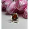 925 Sterling Silver Amber & Marcasite Ring Size 5