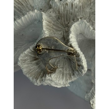 Vintage 925 Sterling Silver Abalone Kiwi Bird Brooch Length 0.80 Inch