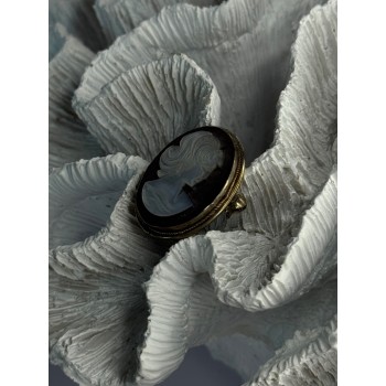 Vintage 925 Sterling Silver Abalone Cameo Brooch Pendant