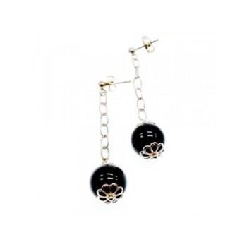 925 Sterling Silver Black Agate 