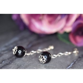 925 Sterling Silver Black Agate 