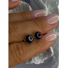 925 Sterling Silver Black Pearl Earrings Length 0.30 Inch