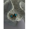 925 Sterling Silver Turquoise Stud Earrings Length 0.30 Inch