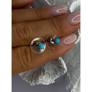 925 Sterling Silver Turquoise Stud Earrings