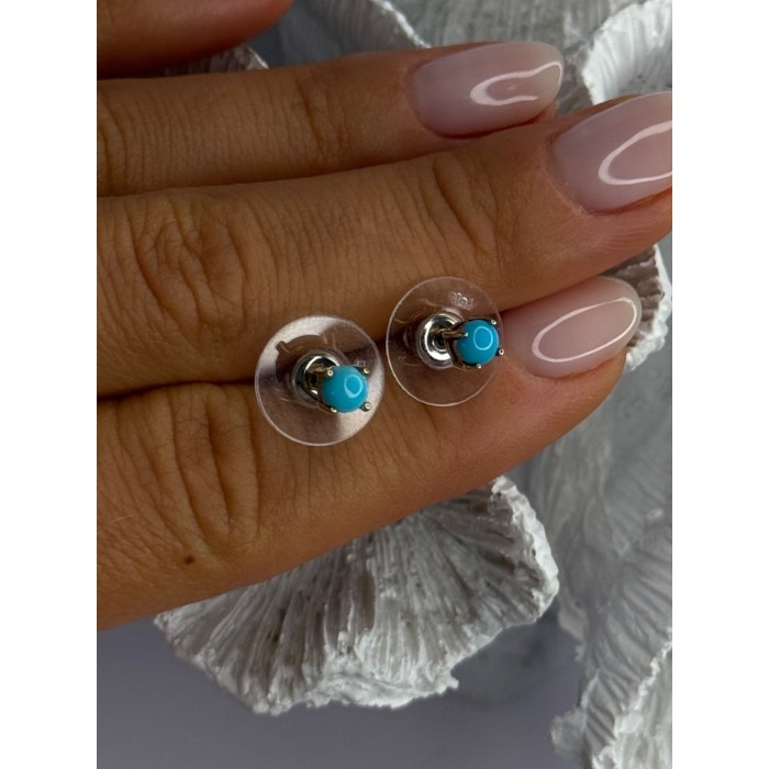 925 Sterling Silver Turquoise Stud Earrings