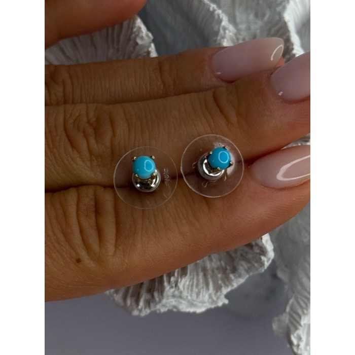 925 Sterling Silver Turquoise Stud Earrings