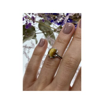 925 Sterling Silver Tiger's Eye Ring Size 5.5