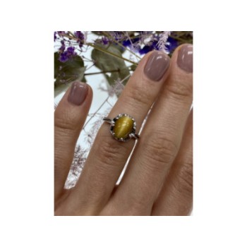 925 Sterling Silver Tiger's Eye Ring Size 5.5