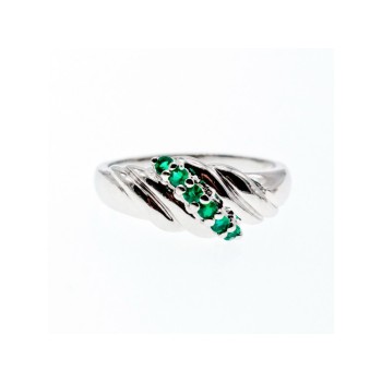 925 STERLING SILVER GREEN CZ RING SIZE 10.5