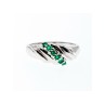 925 STERLING SILVER GREEN CZ RING SIZE 10.5