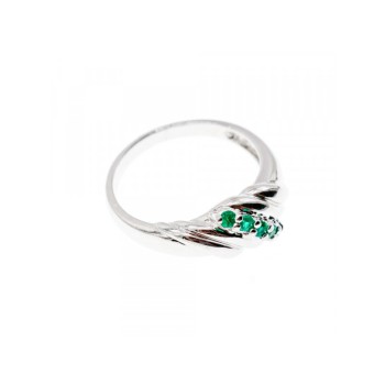 925 STERLING SILVER GREEN CZ RING SIZE 10.5