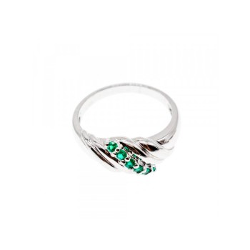 925 STERLING SILVER GREEN CZ RING SIZE 10.5