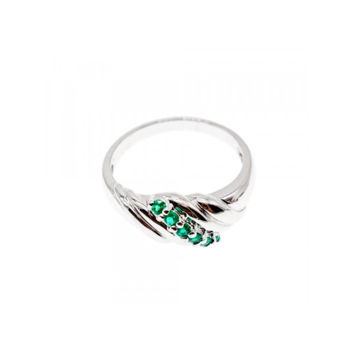 925 STERLING SILVER GREEN CZ RING SIZE 10.5