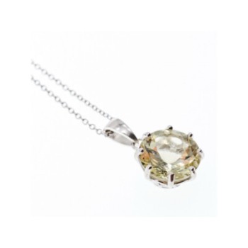 925 STERLING SILVER CITRINE CHAIN WITH PENDANT