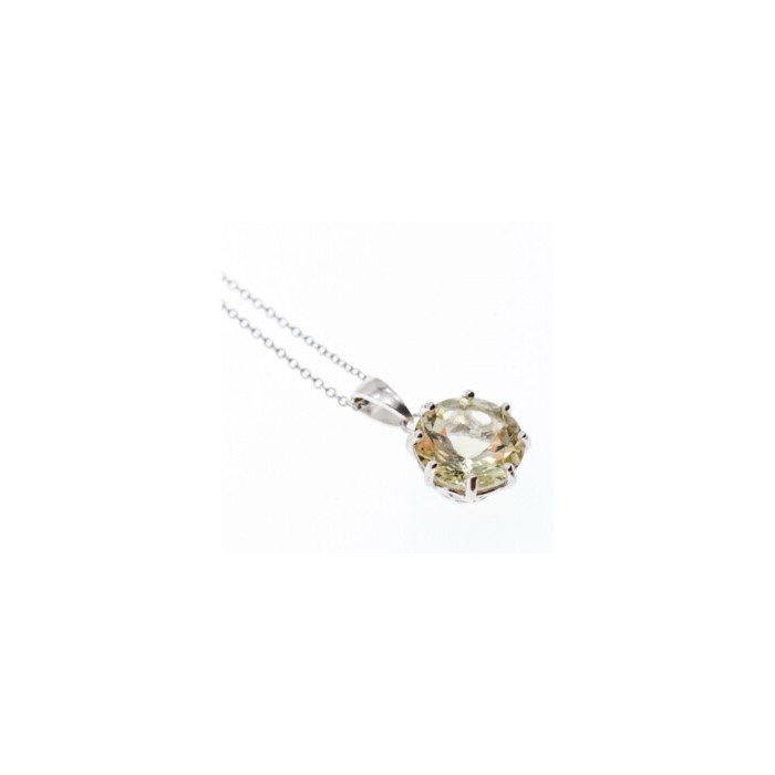 925 STERLING SILVER CITRINE CHAIN WITH PENDANT