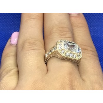 925 Sterling Silver CZ Ring Size 8.5