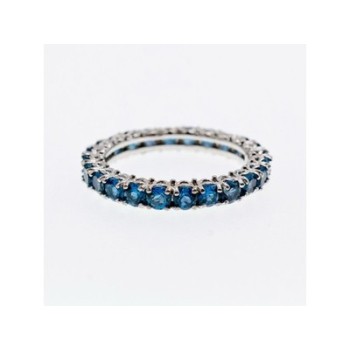 925 Sterling Silver Aquamarines Band Ring Size 10.5