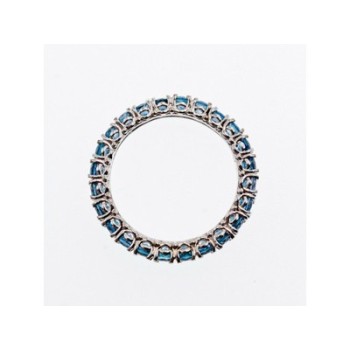 925 Sterling Silver Aquamarines Band Ring Size 10.5