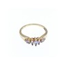 10K YELLOW GOLD TANZANITE & DIAMONDS RING SIZE 7