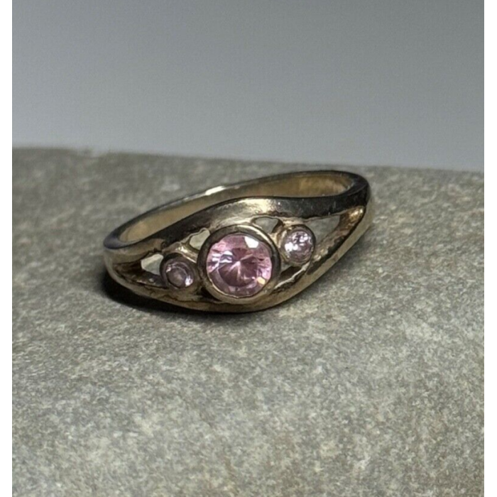 925 Sterling Silver Morganite Ring Size 6