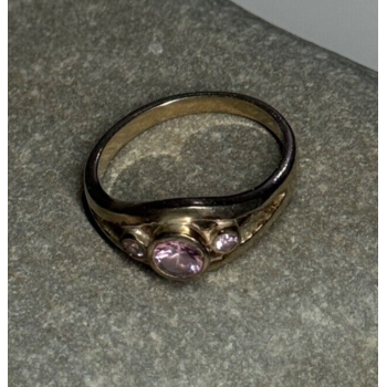 925 Sterling Silver Morganite Ring Size 6