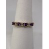 925 Sterling Silver Vermeil Amethyst & Diamond Ring Size 8