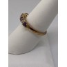 925 Sterling Silver Vermeil Amethyst & Diamond Ring Size 8