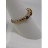 925 Sterling Silver Vermeil Amethyst & Diamond Ring Size 8