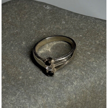 925 Sterling Silver Sapphire & Beryl Ring Size 8