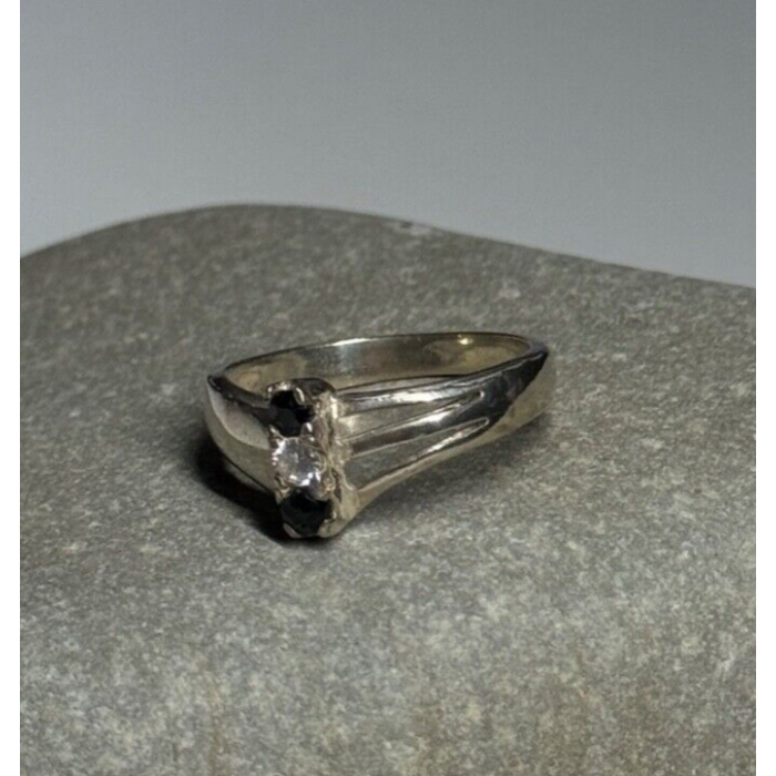 925 Sterling Silver Sapphire & Beryl Ring Size 8