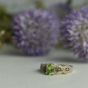 925 Sterling Silver Chrysolite & Marcasites Ring Size 7.5