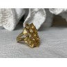 925 STERLING SILVER GOLD PLATED YELLOW TOURMALINES & DIAMONDS RING SIZE 8
