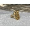 925 STERLING SILVER GOLD PLATED YELLOW TOURMALINES & DIAMONDS RING SIZE 8