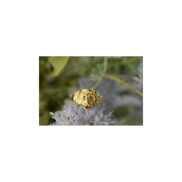 14K YELLOW GOLD RUBY & DIAMONDS 