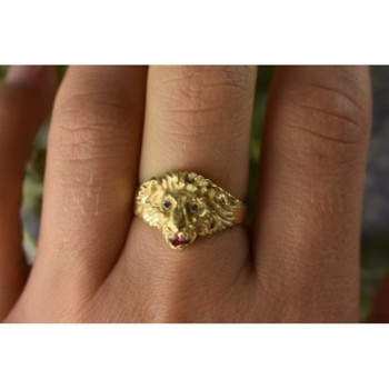 14K YELLOW GOLD RUBY & DIAMONDS 