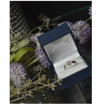 925 Sterling Silver Amethyst Ring Size 6.5