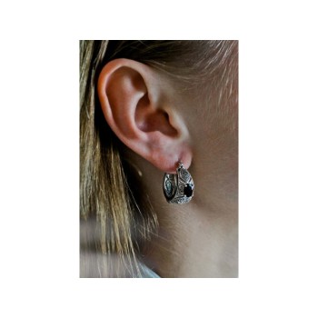 Vintage 925 Sterling Silver Almandine & Marcasites Earrings