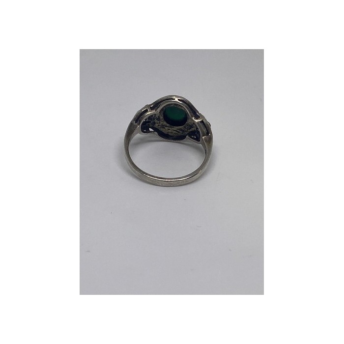 925 Sterling Silver Ring With Malachite Size 5