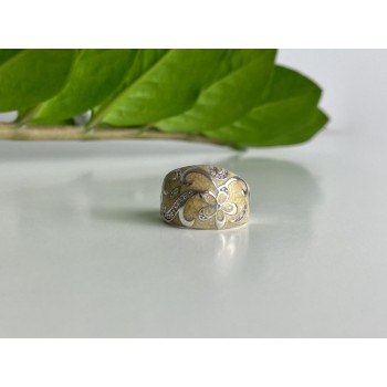 925 Sterling Silver Agate & CZ Ring Size 6.75