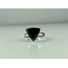 925 Sterling Silver Black Nephrite ( Jade ) & Quartz Ring Size 8