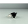 925 Sterling Silver Black Nephrite ( Jade ) & Quartz Ring Size 8