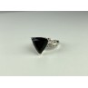 925 Sterling Silver Black Nephrite ( Jade ) & Quartz Ring Size 8