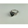 925 Sterling Silver Black Nephrite ( Jade ) & Quartz Ring Size 8