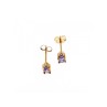 10K YELLOW GOLD TANZANITE & DIAMONDS EARRINGS