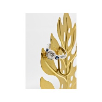 925 Sterling Silver Blue & White CZ Ring Size 6.5