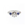 925 Sterling Silver Blue & White CZ Ring Size 6.5